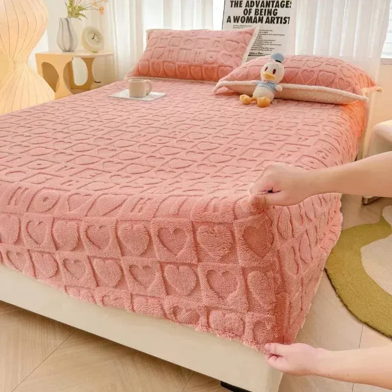 Warm Taff Velvet Fitted Bed Sheet