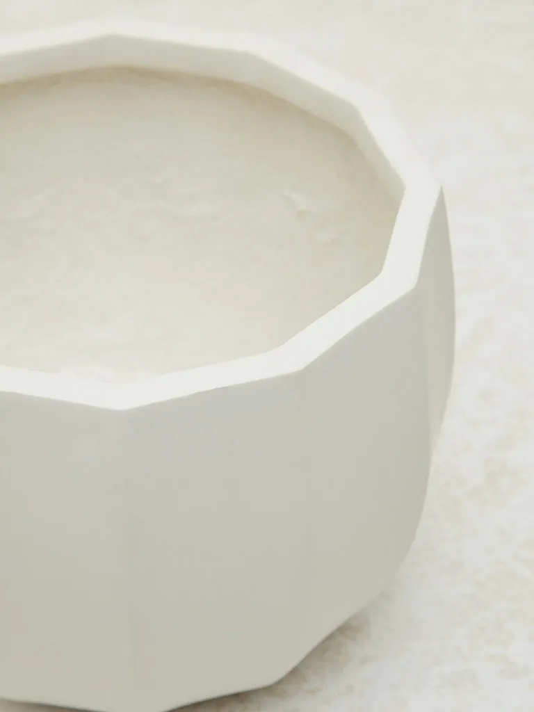 Westside Home White Ribbed Textured Planter
