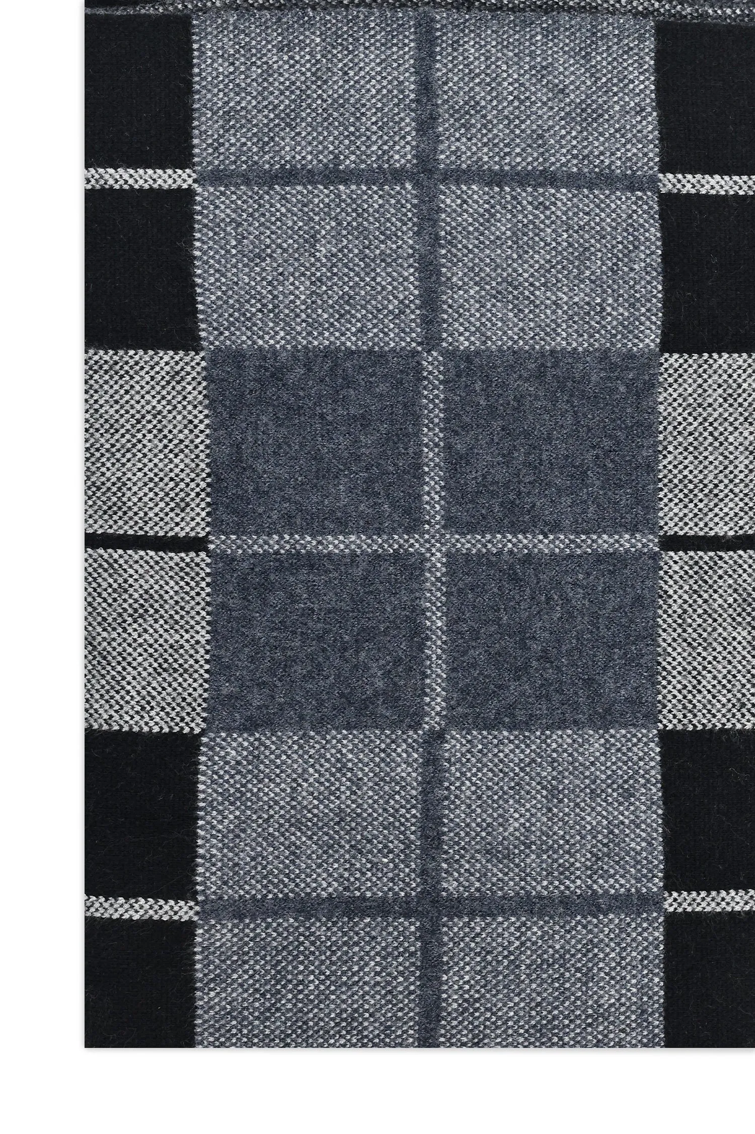 WINDOWPANE CHECK SCARF-BLACK