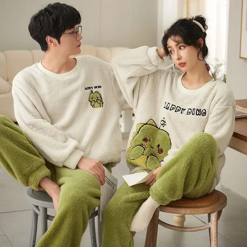 Winter Flannel Bear Couple Pajama Set