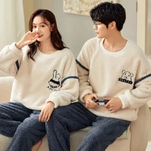 Winter Flannel Bear Couple Pajama Set