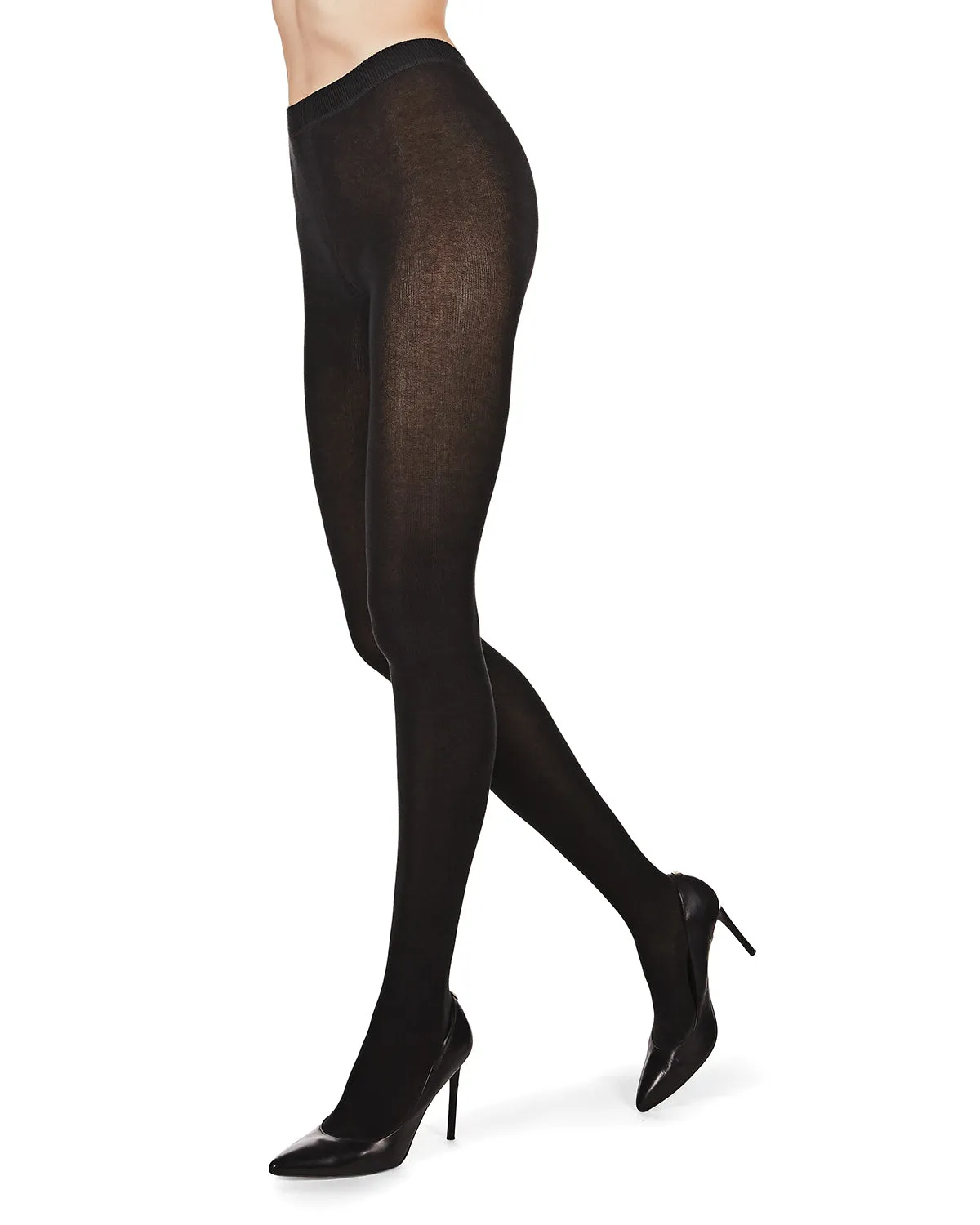 Women's Cozy Flat-Knit Organic Cotton Blend Sweater Tights