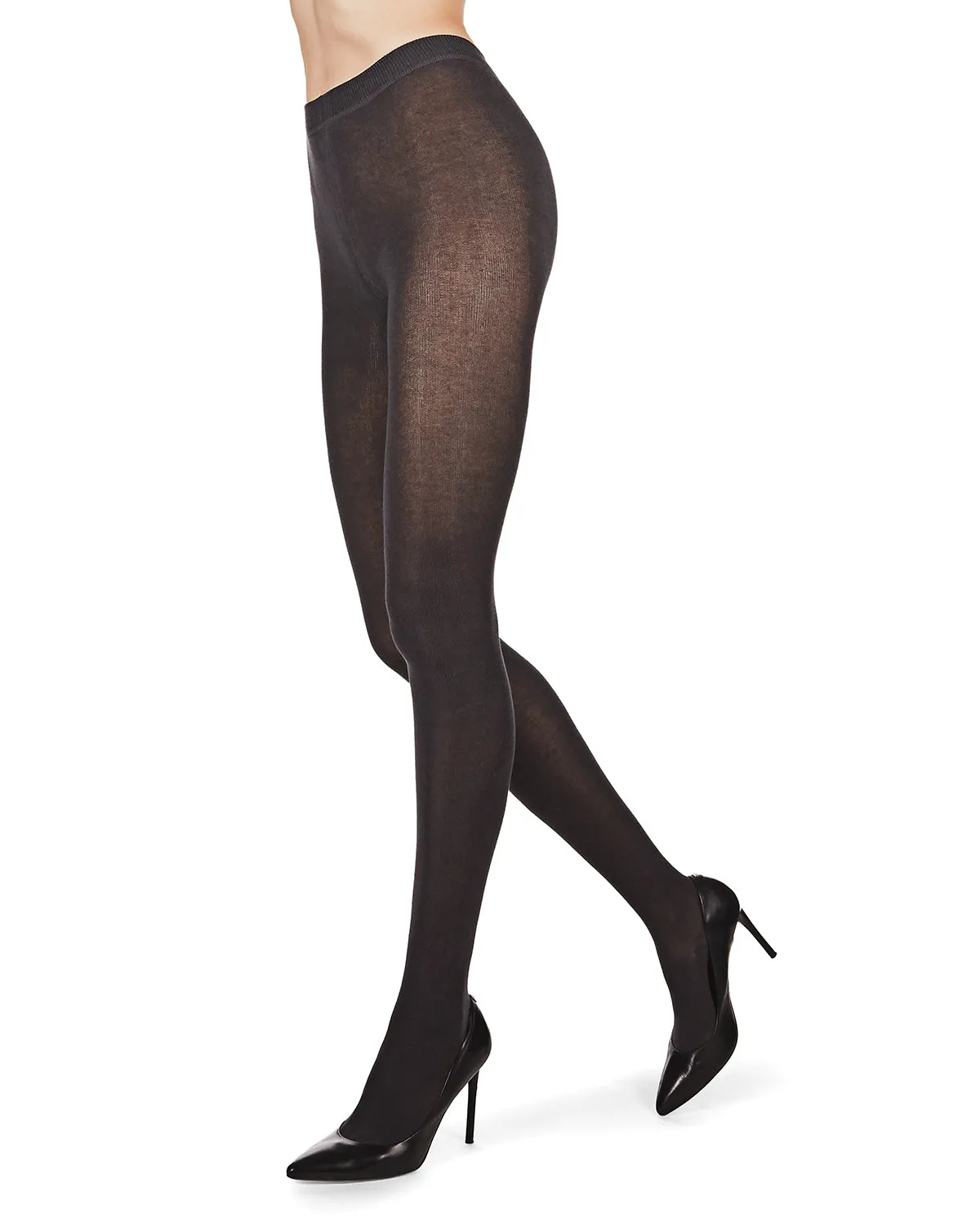Women's Cozy Flat-Knit Organic Cotton Blend Sweater Tights